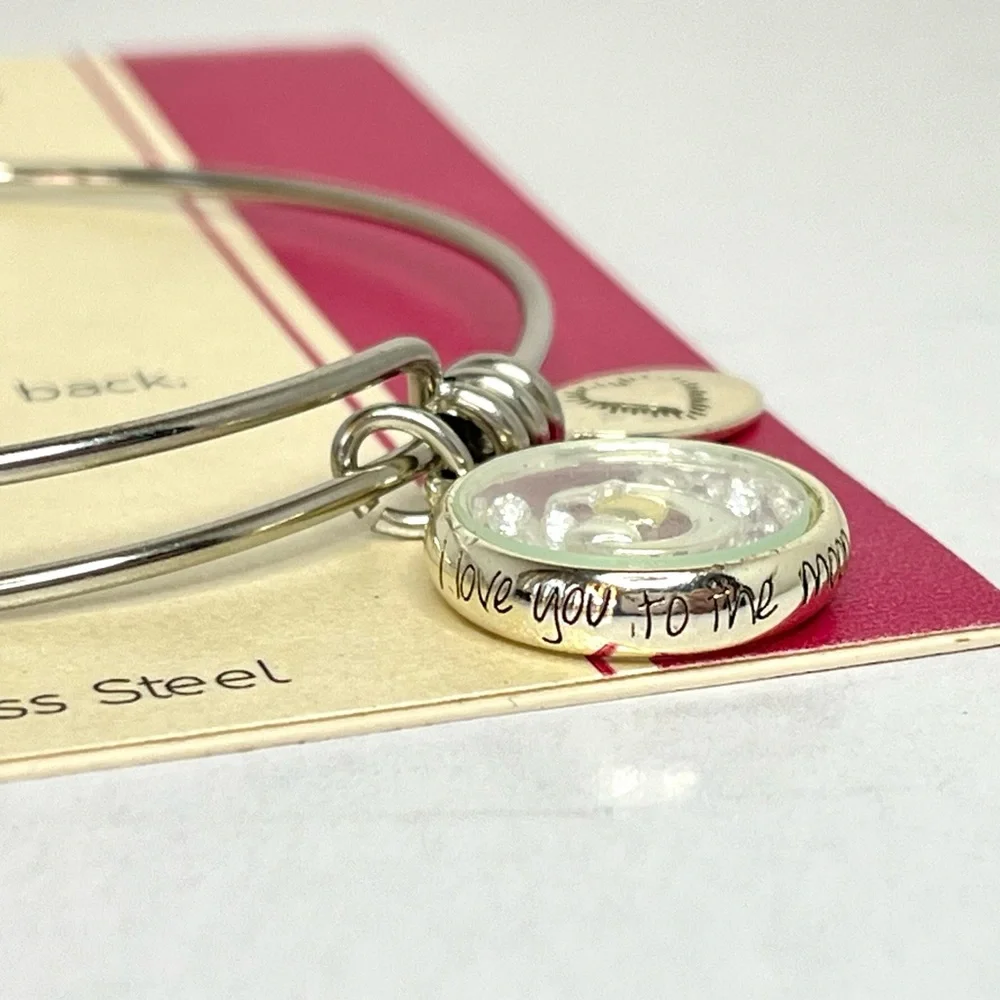 Y2K Charm Bracelet Stainless Steel Bangle Footnotes Too Love Girly New Feminine